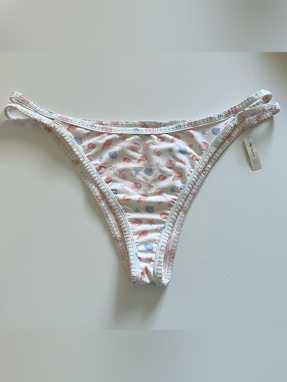 {Hollister} Brand New High-leg Embroidered Strappy Cheekiest Bikini Bottoms